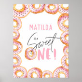 Poster beigne rose 1er anniversaire signe de bienvenue (Devant)