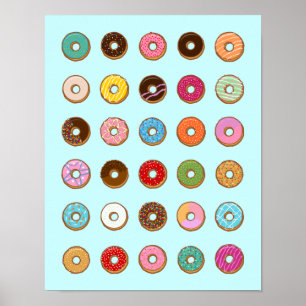 Poster Beignets colorés
