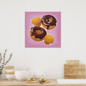 Poster beignets et muffins au chocolat (Cuisine)