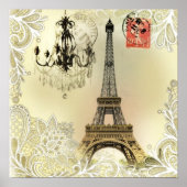 Poster beijal lace chandelier eiffel (Devant)