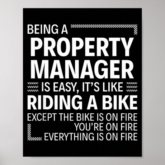 Poster Being A Property Manager Is Easy It's Like Riding  (Devant)