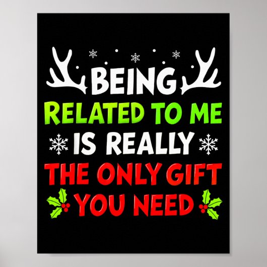 Poster Being Related To Me Funny Christmas Shirts Women M (Devant)