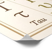 Poster Bel alphabet grec cursif | Écriture manuscrite ABC (Coin)