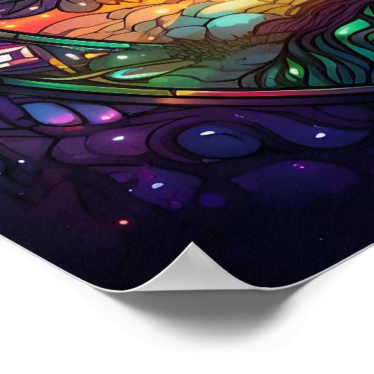 Poster Bel arbre en verre à rideau (Coin)