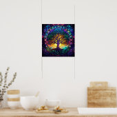 Poster Bel arbre en verre à rideau (Cuisine)