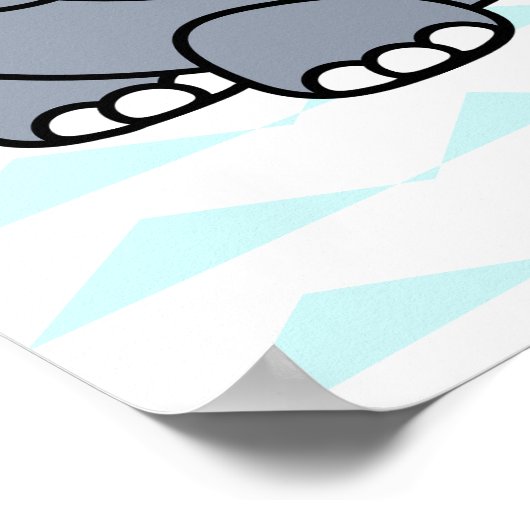 Poster bel éléphant sur chevron arrière - plan Nursery bé (Coin)