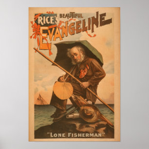 Poster Bel Evangeline "pêcheur solitaire " du riz
