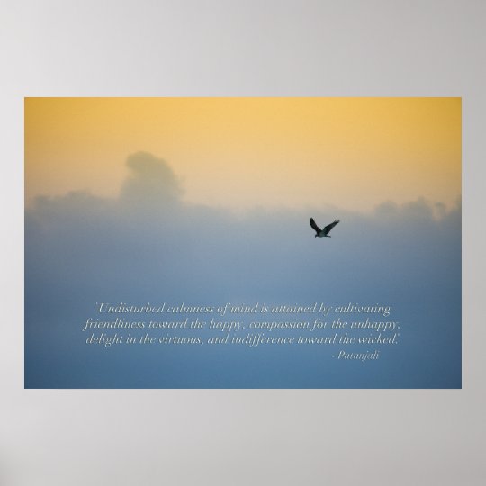Poster Bel Oiseau En Nuages Avec La Citation Spirituelle Zazzle Be