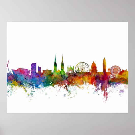 Poster Belfast Northern Ireland Skyline (Devant)
