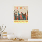 POSTER BELFAST, SKYLINE IRLANDE DU NORD (Cuisine)