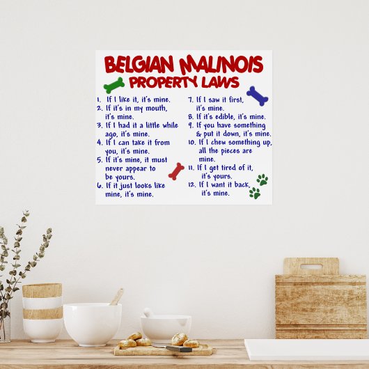 POSTER BELGE MALINOIS PL2 (Cuisine)