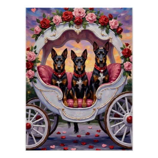 Poster Belgian Malinois Dog Valentine's Day (Devant)