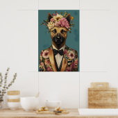 Poster Belgian Malinois In Suit Poster, Belgian Malinois (Cuisine)