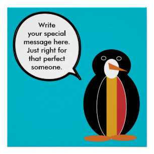 Poster Belgique Manchot parlant Personnalisé