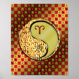 Poster Bélier et Dragon métallique