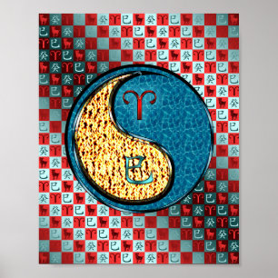 Poster Bélier et Serpent d'eau
