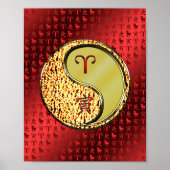 Poster Bélier et tigre métallique (Devant)