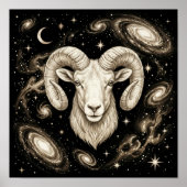 Poster Bélier Zodiaque Céleste Astrologie (Devant)