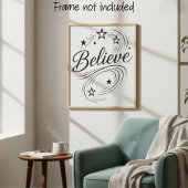 Poster Believe Magical Stars - Boho Celestial