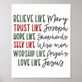Poster Believe Trust Hope Seek Like Shepherds Christian C (Devant)