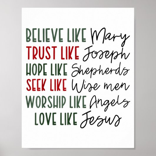 Poster Believe Trust Hope Seek Like Shepherds Christian C (Devant)