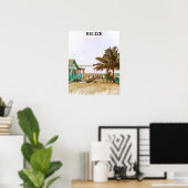 Poster Belize Caribbean Beach Scenery (Bureau à domicile)