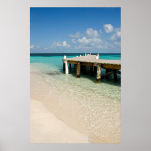 Poster Belize, mer des Caraïbes, Goff Caye. Petite île
