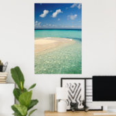 Poster Belize, mer des Caraïbes. Goff Caye, Une Petite Îl (Bureau à domicile)