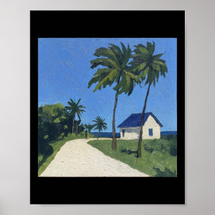 Poster Bélize Paysage Style de peinture post-impressionni