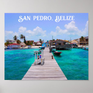 Poster Belize San Pedro Beach Ambergris Caye
