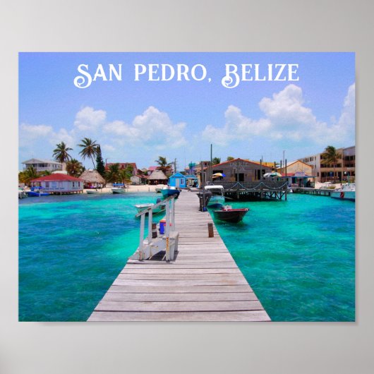 Poster Belize San Pedro Beach Ambergris Caye (Devant)