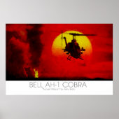 Poster Bell AH-1 Cobra Attack Hélicoptère scène surréalis (Devant)