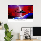 Poster Bell UH-1 Iroquois Huey Lightning Strike Surreal (Bureau à domicile)