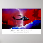 Poster Bell UH-1 Iroquois Huey Lightning Strike Surreal (Devant)