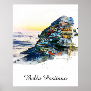 Poster *~* Bella Positano Italienne AP12 Italie Côte Ama