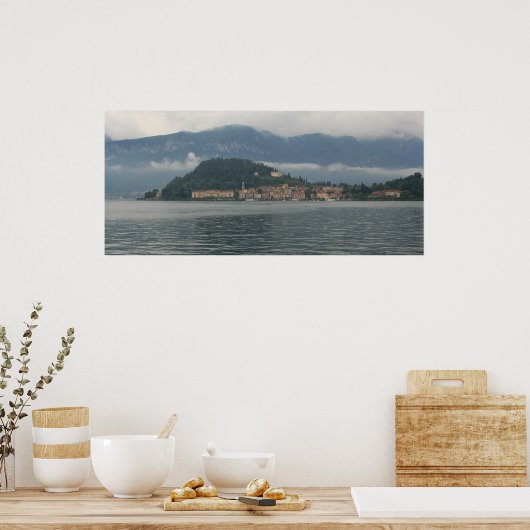 Poster Bellagio dans l'affiche du brouillard (Cuisine)