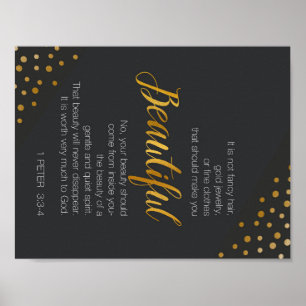 Poster Belle, 1 Pierre 3 Écriture Verse