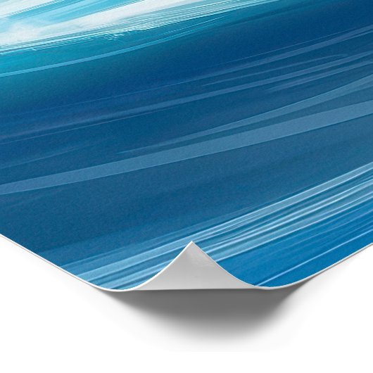 Poster Belle abstraite douce Bleu Océan Vagues Splash (Coin)