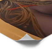 Poster Belle Africaine Américaine Avec Fleurs (Coin)