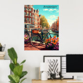 Poster Belle Amsterdam Pays-Bas Canal City (Bureau à domicile)
