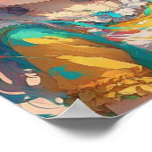 Poster Belle Anime Colorée fille (Coin)