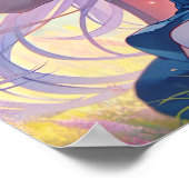 Poster Belle Anime Girl Jouant du Violon (Coin)