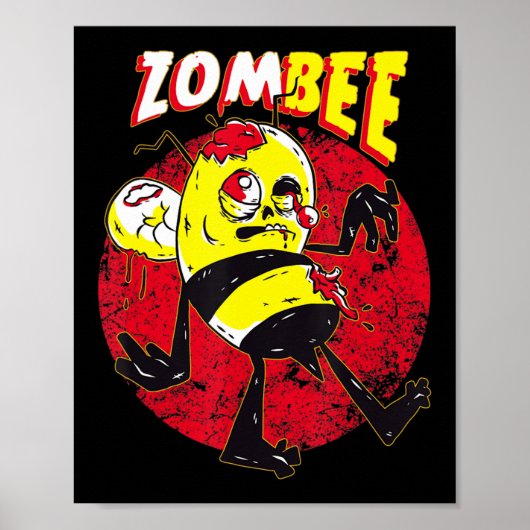 Poster Belle apiculture Zombie abeille à miel Zombee apic (Devant)