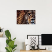Poster Belle aquarelle artistique Lion (Bureau à domicile)