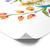 Poster Belle aquarelle bleu paon I (Coin)