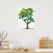Poster Belle aquarelle Bombax Ceiba Tree (Cuisine)
