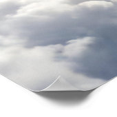 Poster Belle aquarelle Ciel avec Coeur et Nuages (Coin)