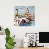 Poster Belle aquarelle de Paris Travel (Bureau à domicile)