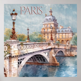 Poster Belle aquarelle de Paris Travel