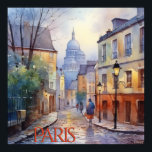 Poster Belle aquarelle de Paris Travel<br><div class="desc">Cette affiche représente vraiment l'une des nombreuses visions magiques de Paris - Montmartre et le charme de Paris. Appréciez le poster pour vous-même ou en cadeau. Si vous avez des questions,  envoyez un conversation ou un courriel à charmdesignstudio@rcn.com et nous serons heureux de vous aider.</div>